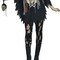 Adult Voodoo Poncho Costume Skeleton Print Torn Fabric Halloween Outfit